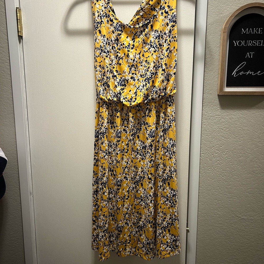 Kaileigh Yellow and White Floral Print Sundress